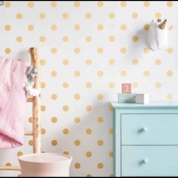 Cloud Island Metallic Gold Polka Dot Wallpaper - Picture 1 of 4